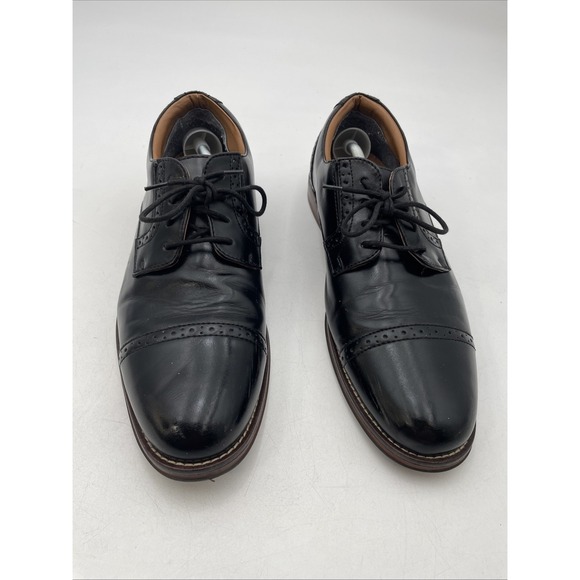 Dockers BeeCham Black Leather Oxford Dress Shoes Mens Size 12M Cap Toe Lace Up